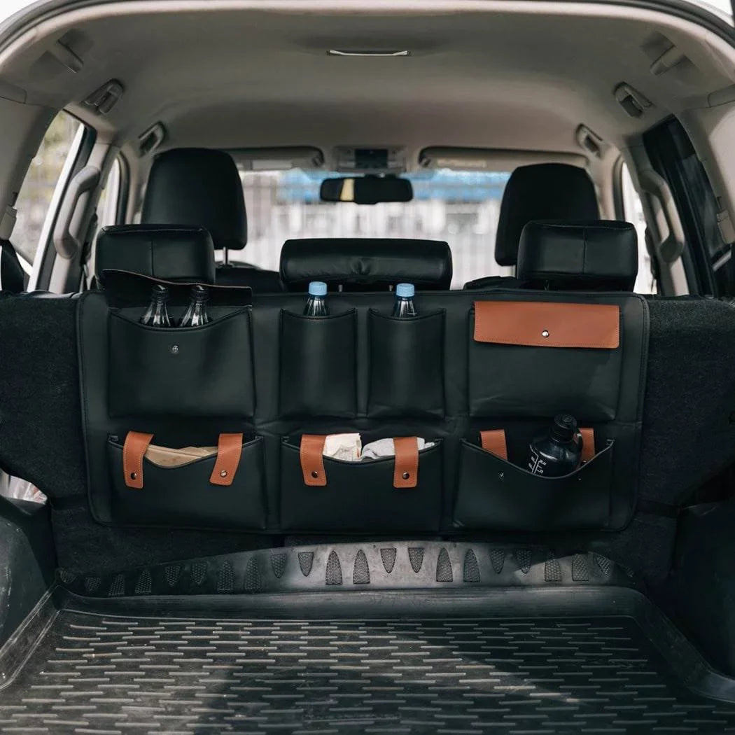 Hanging Car SUV Trunk Organizer Black Brown Eco Leather Owleys Storage Accessories With Pockets Waterproof