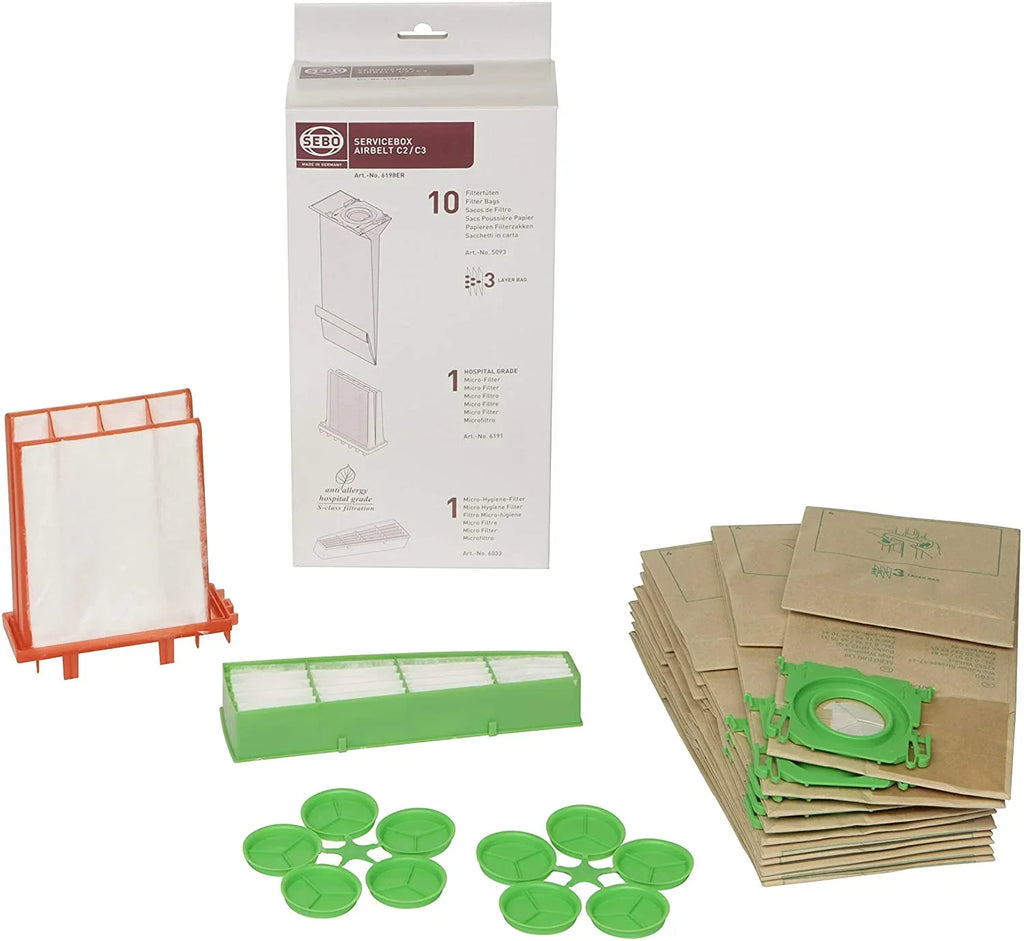 Service-Box for Airbelt C2/ C2.1/ C3/ C3.1 includes 10 Filter Bags 3 Layer 1 Hospital Grade Filter and 1 Micro Hygiene Filter