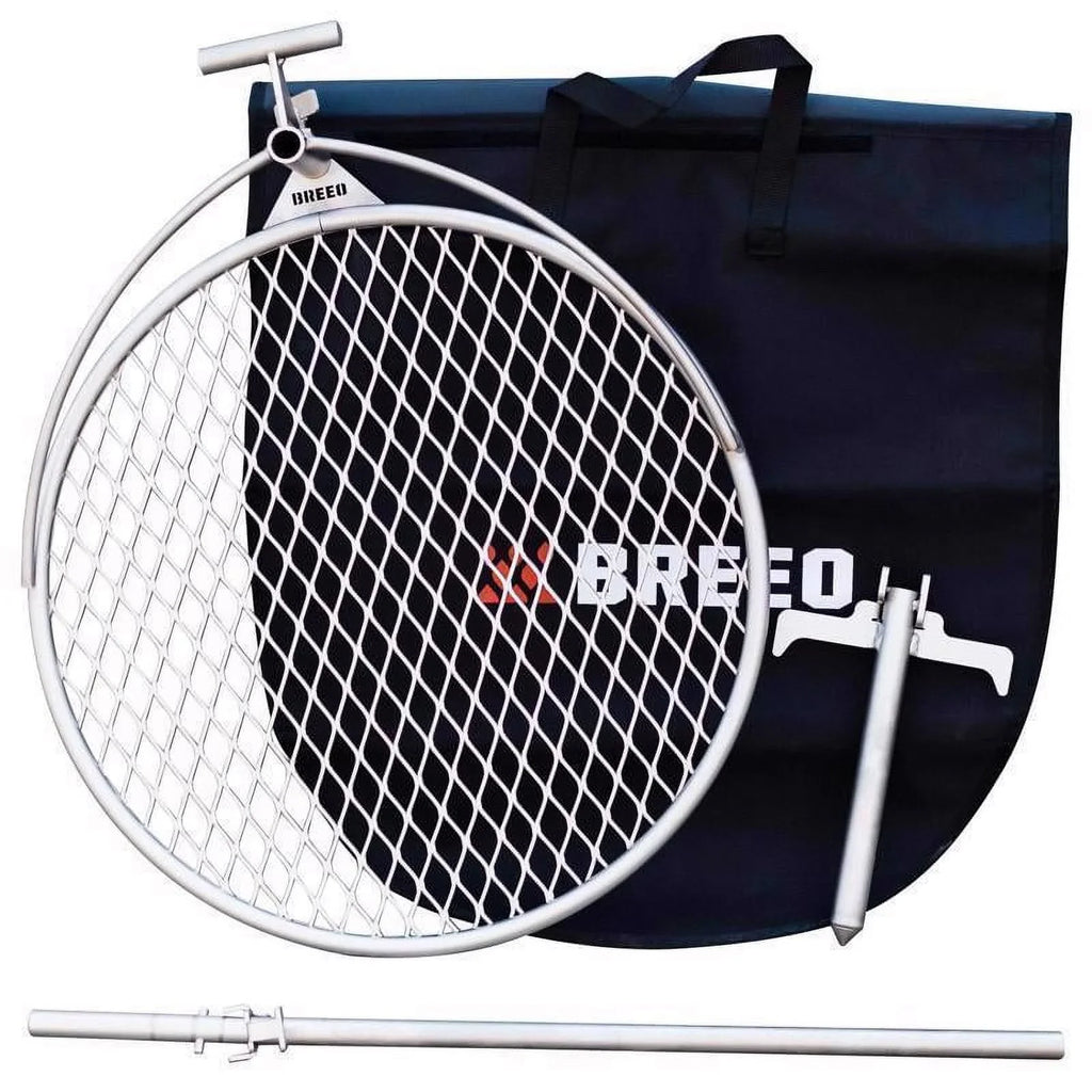 W 1 pk. H X 27 in. Breeo Outpost 24 Silver Camp Grill 34 in