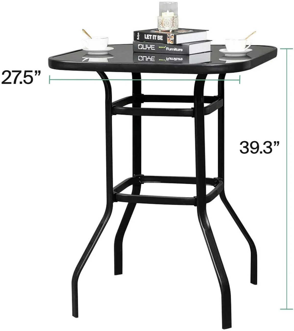 Layla Bistro Light Weight Glass Bar Table