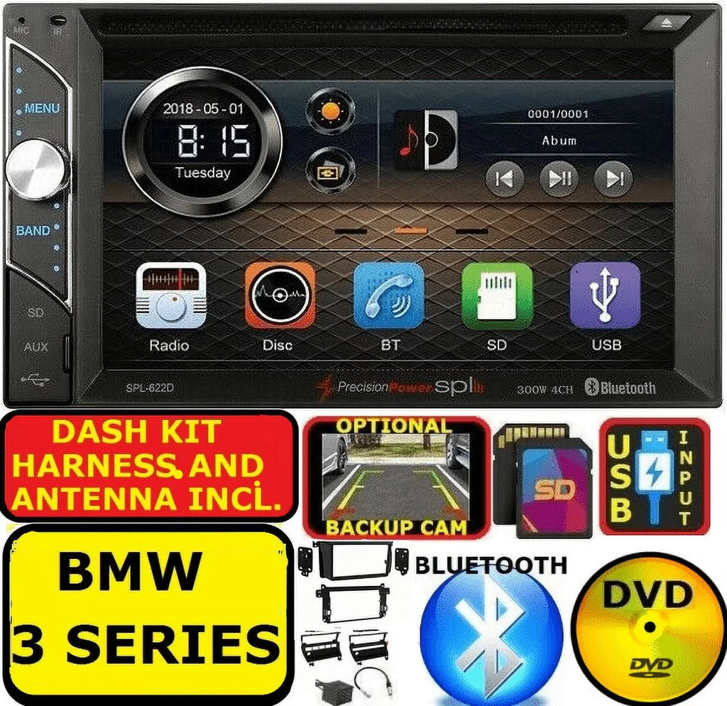 E46 3 SERIES BLUETOOTH TOUCHSCREEN CD/DVD USB AUX SD MP3 CAR RADIO STEREO
