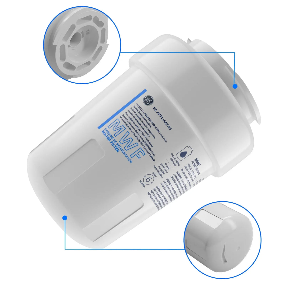 6 Pack MWF Refrigerator moisture Filter Replacement , suitable with SmartWater MWF, MWFINT, MWFP, MWFA,GWF, GWFA Fridge aqua Filter