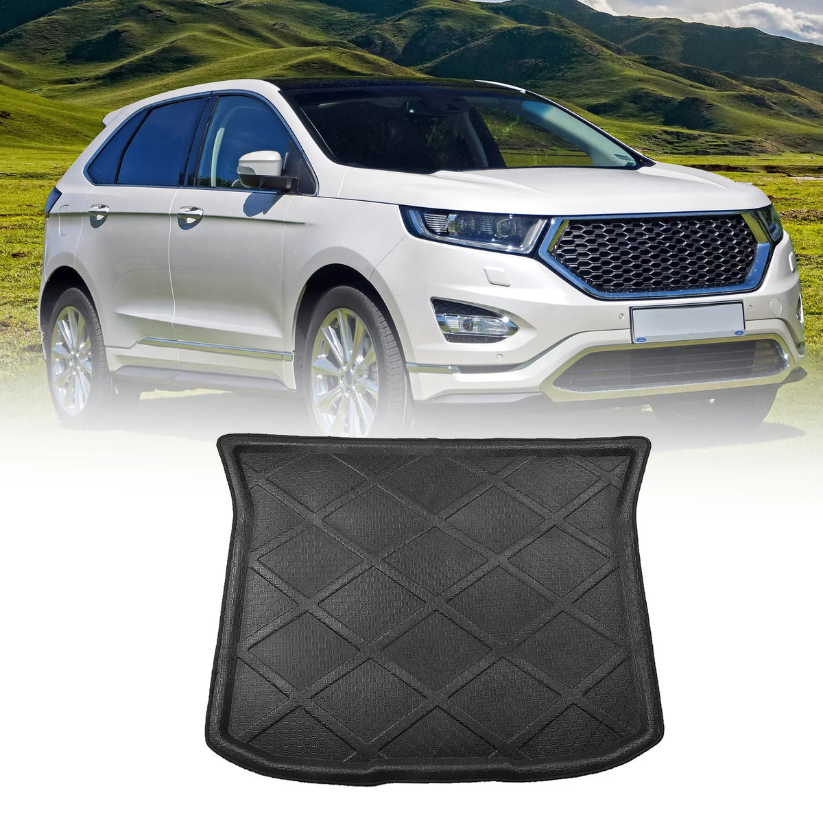 Unique Bargains Auto Rear Trunk Liner Cargo Floor Mat wrap for  Edge Plastic