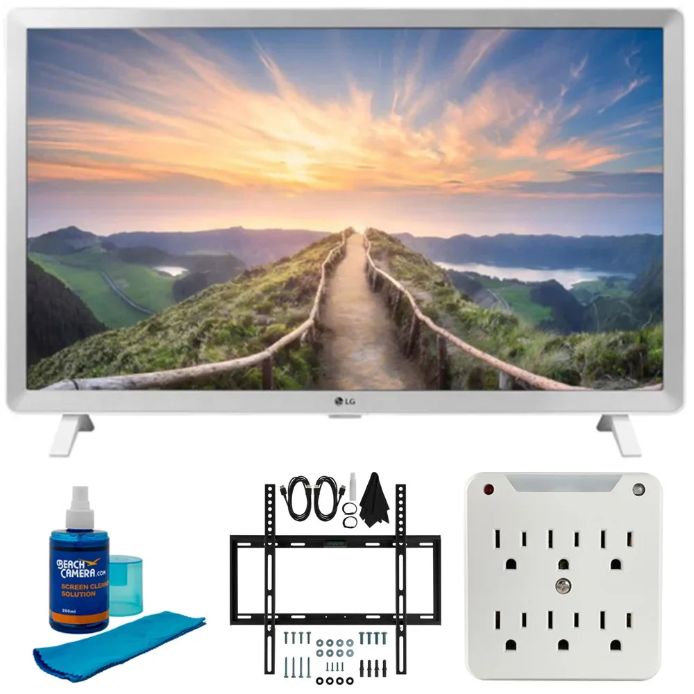 24LM520S-WU 24" Class HD Smart TV,23.6" Slim Flat Wall Mount Kit, Universal Screen Cleaner