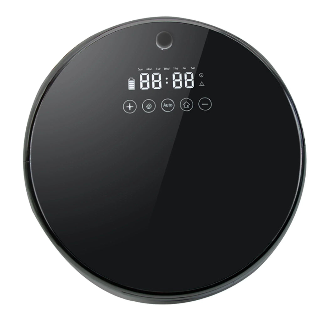 Smart Cordless Robot Vacuum Cleaner: Ultra-Thin Design, Automatic Charging, Low Noise, Mute, Black Color