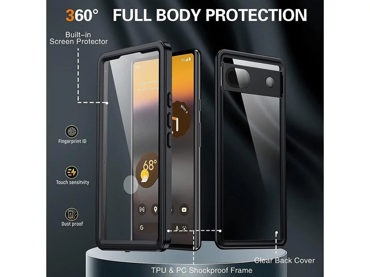 Google Pixel 6A Waterproof Case, IP68 Waterproof Shockproof Protective Case with Screen Protector Underwater Clear Back protector for Google Pixel 6A 5G