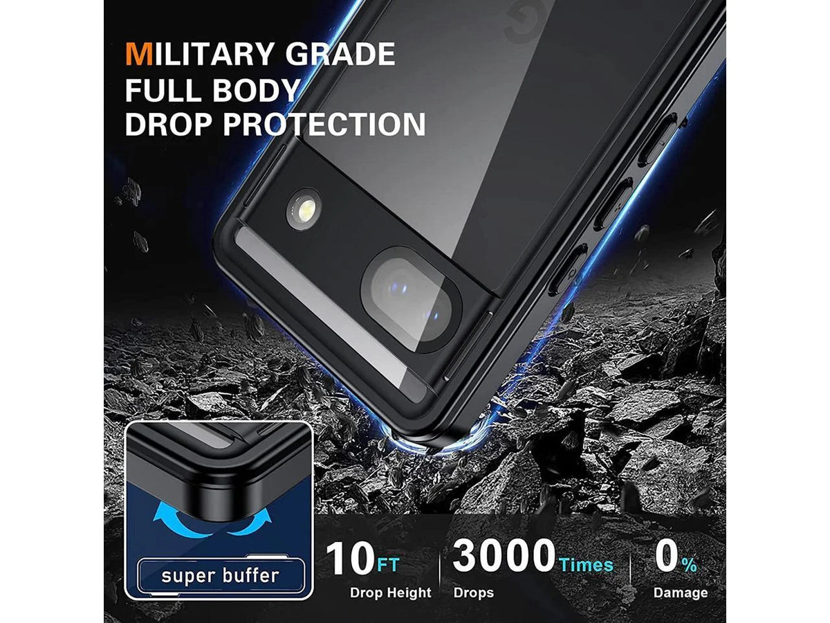 Google Pixel 6A Waterproof Case, IP68 Waterproof Shockproof Protective Case with Screen Protector Underwater Clear Back protector for Google Pixel 6A 5G