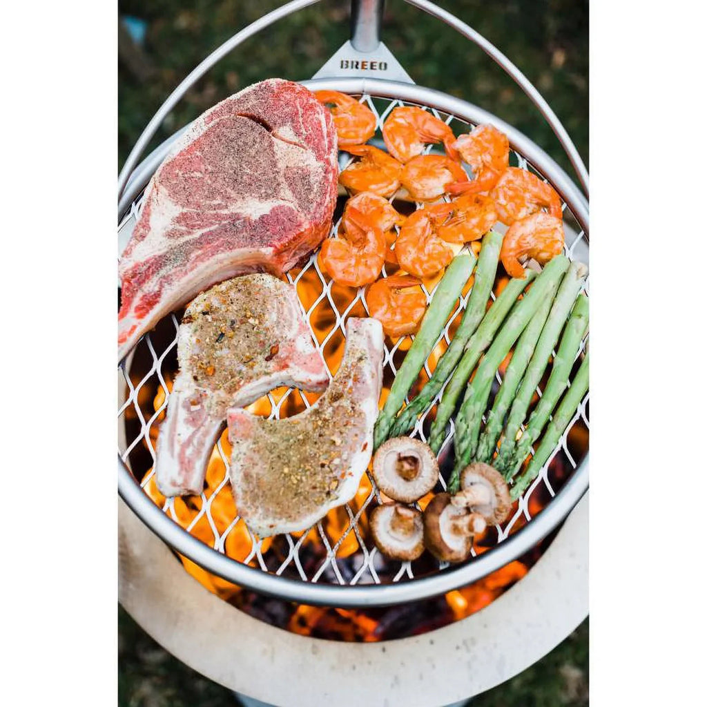 W 1 pk. H X 27 in. Breeo Outpost 24 Silver Camp Grill 34 in