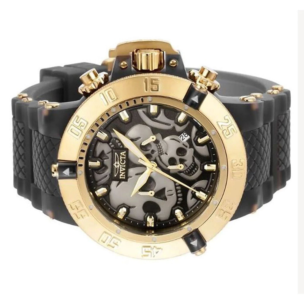 Invicta Subaqua Chronograph Quartz Black Dial Skull Men's Watch 37327