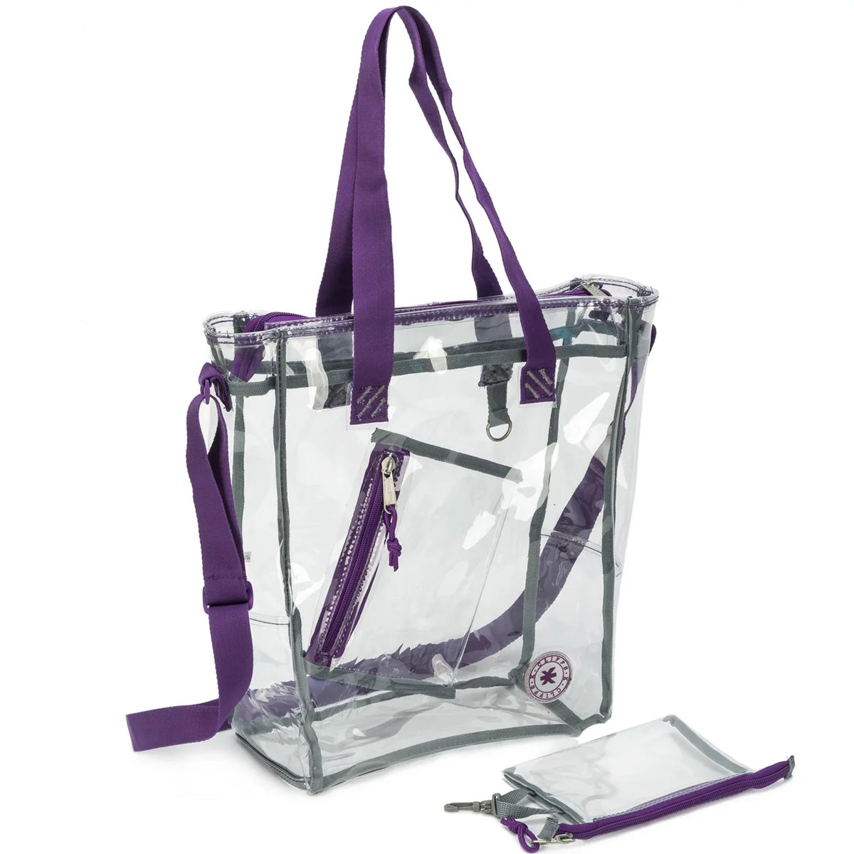 K-Cliffs Heavy Duty Clear Tote Bag , 0.5Mm Vinyl Bag, Purple, Unisex