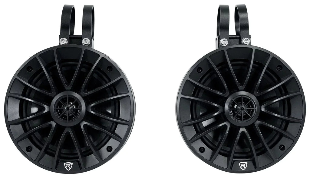 (4) Rockville PT65BR 6.5 inch Powered Bluetooth LED Tower Speakers For ATV/UTV/RZR