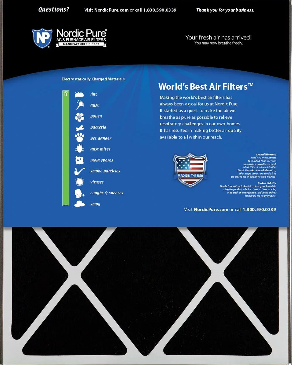 Air Bear 20x25x5 (4 7/8) AC Filter Replacement MERV 13 Plus Carbon 4 Pack