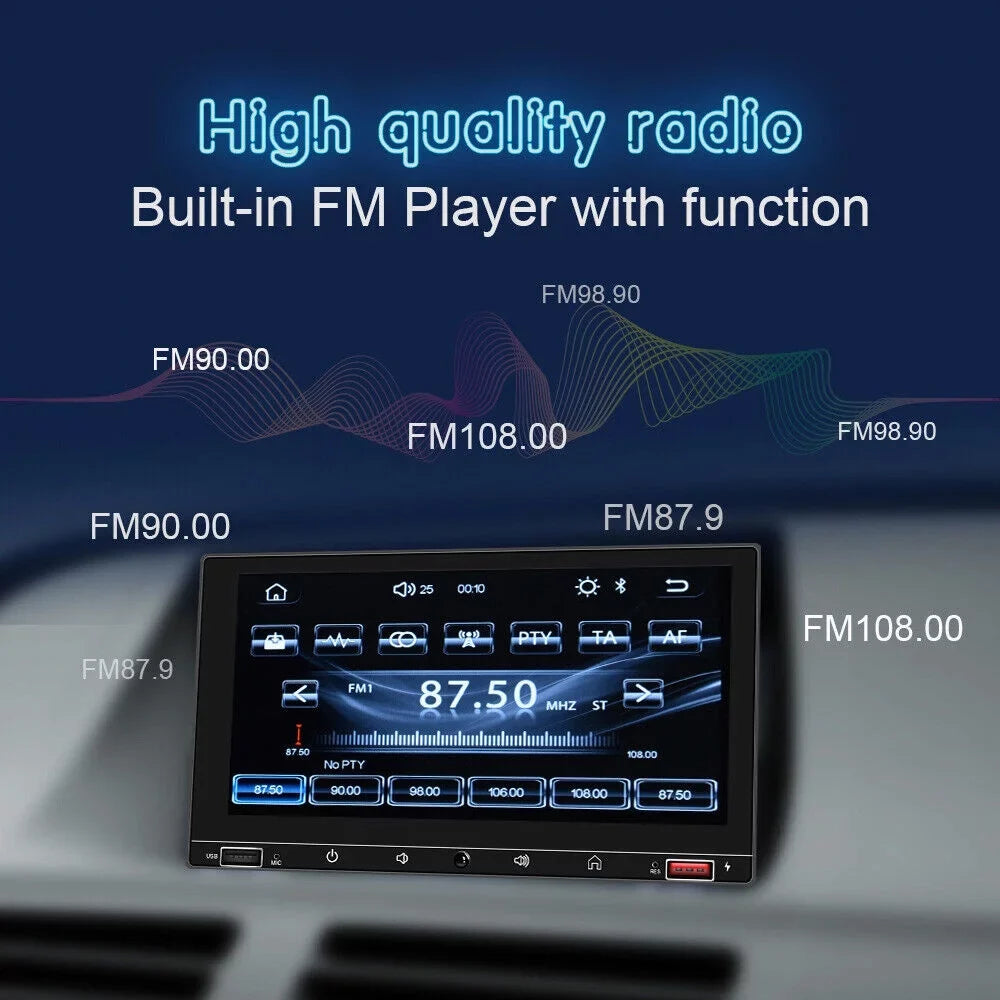 JLLOM  7" HD Screen  Carplay & Android Auto MP5 Player Wired Mirror Link Bluetooth AUX Fast Charge - Car Stereo System