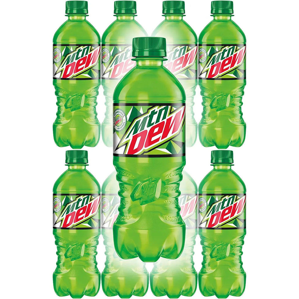 Mountain Dew Soda Pop 20oz Bottles, Quantity of 10