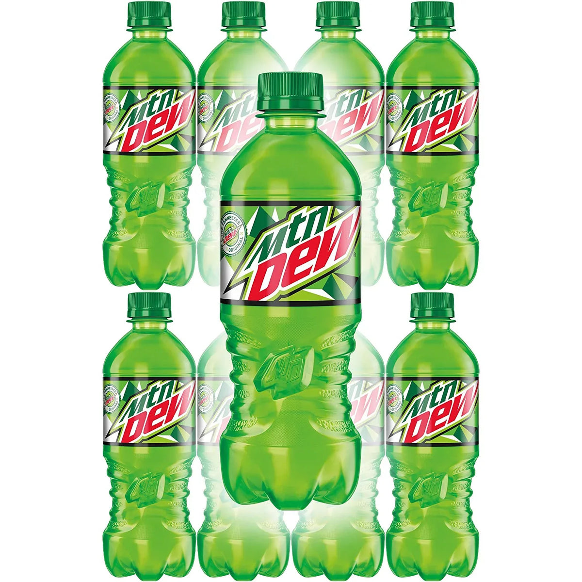 Mountain Dew Soda Pop 20oz Bottles, Quantity of 10