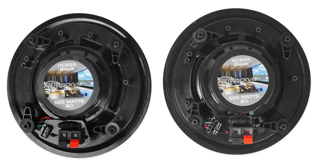 Rockville SINGMIX 5 Bluetooth Home Receiver Amp+(4) 8" Black Ceiling Speakers