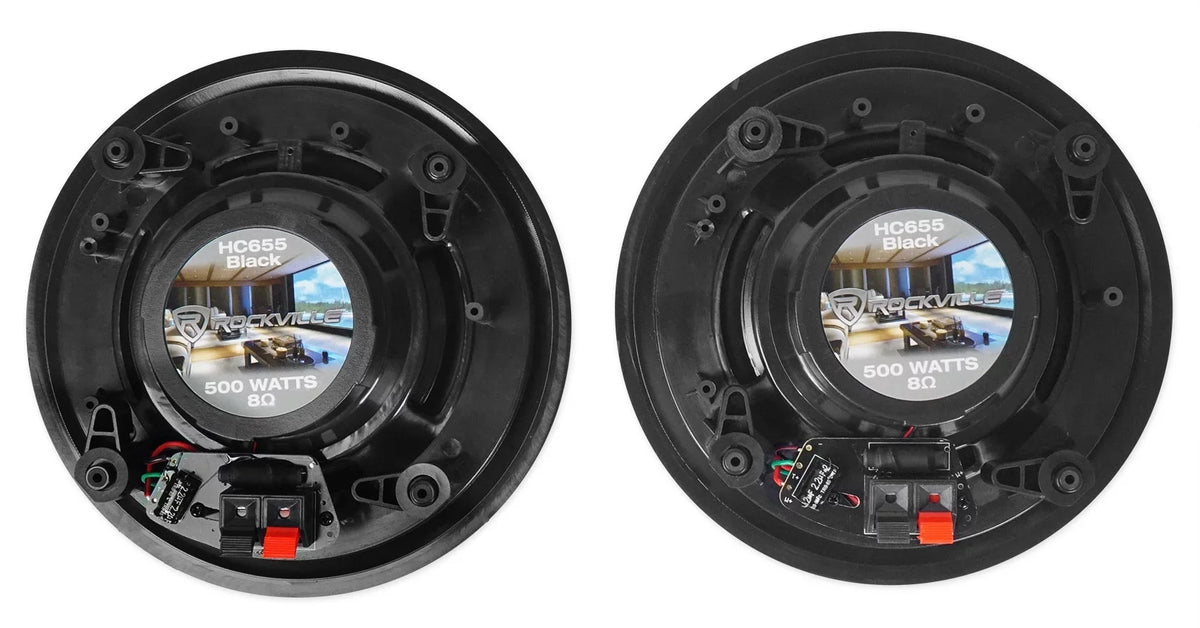 Rockville SINGMIX 5 Bluetooth Home Receiver Amp+(4) 8" Black Ceiling Speakers