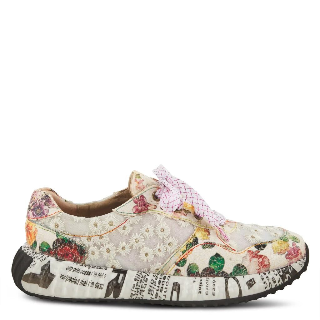 Spring Step L'Artiste Women's Daisymae Fashion Sneaker Beige Multi EU 38 / US 7.5-8
