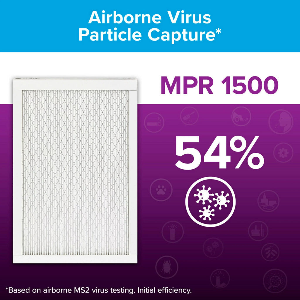 Filtrete 16x20x1 Smart Air Filter, MPR 1500 MERV 12, Allergen, Bacteria Virus, 1 Filter