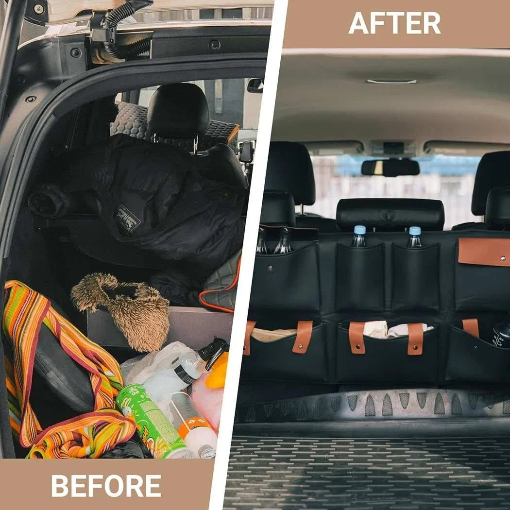 Hanging Car SUV Trunk Organizer Black Brown Eco Leather Owleys Storage Accessories With Pockets Waterproof