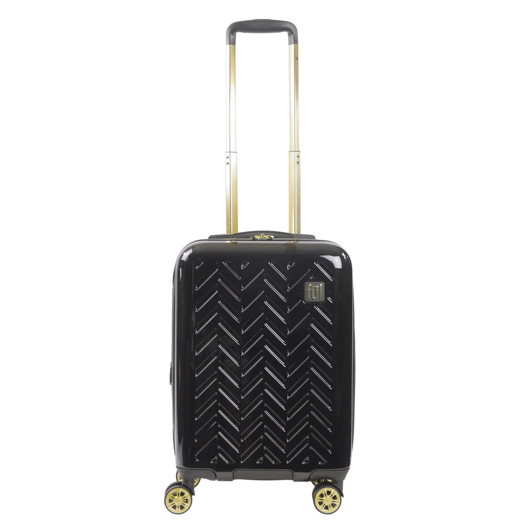 Grove 22 Inch Rolling Luggage, Hardshell Carry On Suitcase with Spinner Wheels, Black