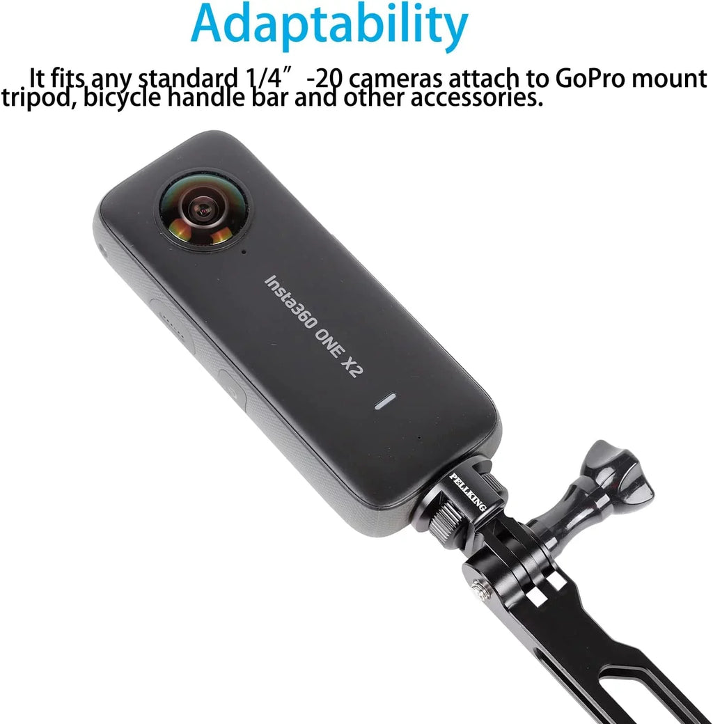 1/4" Adapter Screw Head Camera Mount, CNC Aluminum Alloy Tripod Conversion Adapter for Insta360 One X3 X2 X/