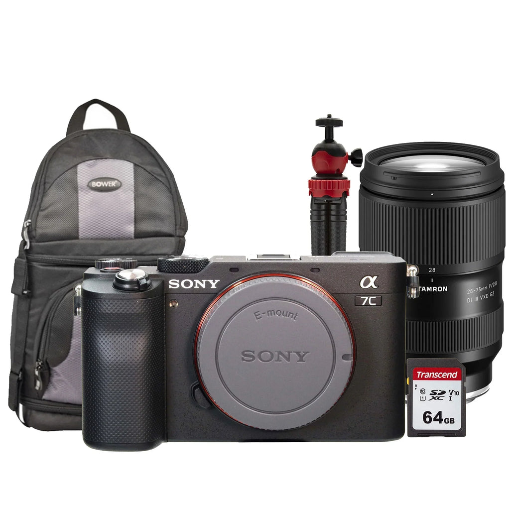 Alpha a7C Full-Frame Mirrorless Camera Black with Tamron 28-75mm Di III RXD Lens Accessory Kit