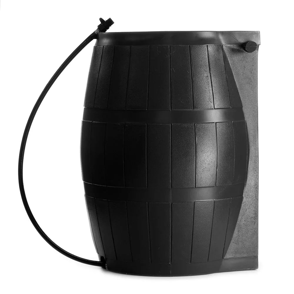 FCMP Outdoor 50-Gallon BPA Free Home Rain moisture Barrel, Black (2 Pack)