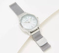 Isaac Mizrahi Live! Octagon Magnetic Mesh Silver Stainless Steel ADJ Strap Watch