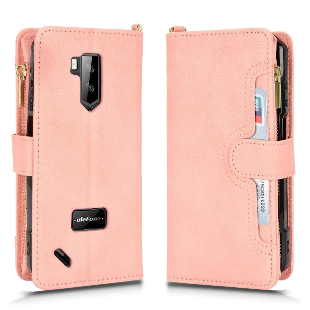 Case for Ulefone Armor X9 Magnetic PU Leather Flip Leather wrap Card Holder Zipper Wallet