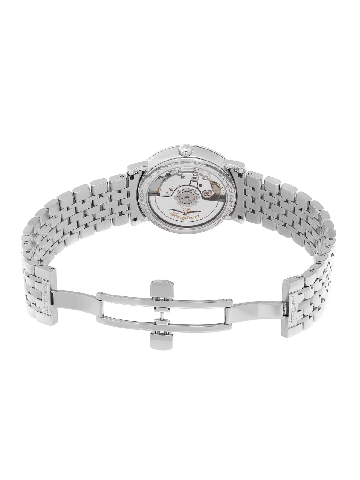 Longines Elegant Stainless Steel White Dial Automatic Ladies Watch L4.809.4.12.6
