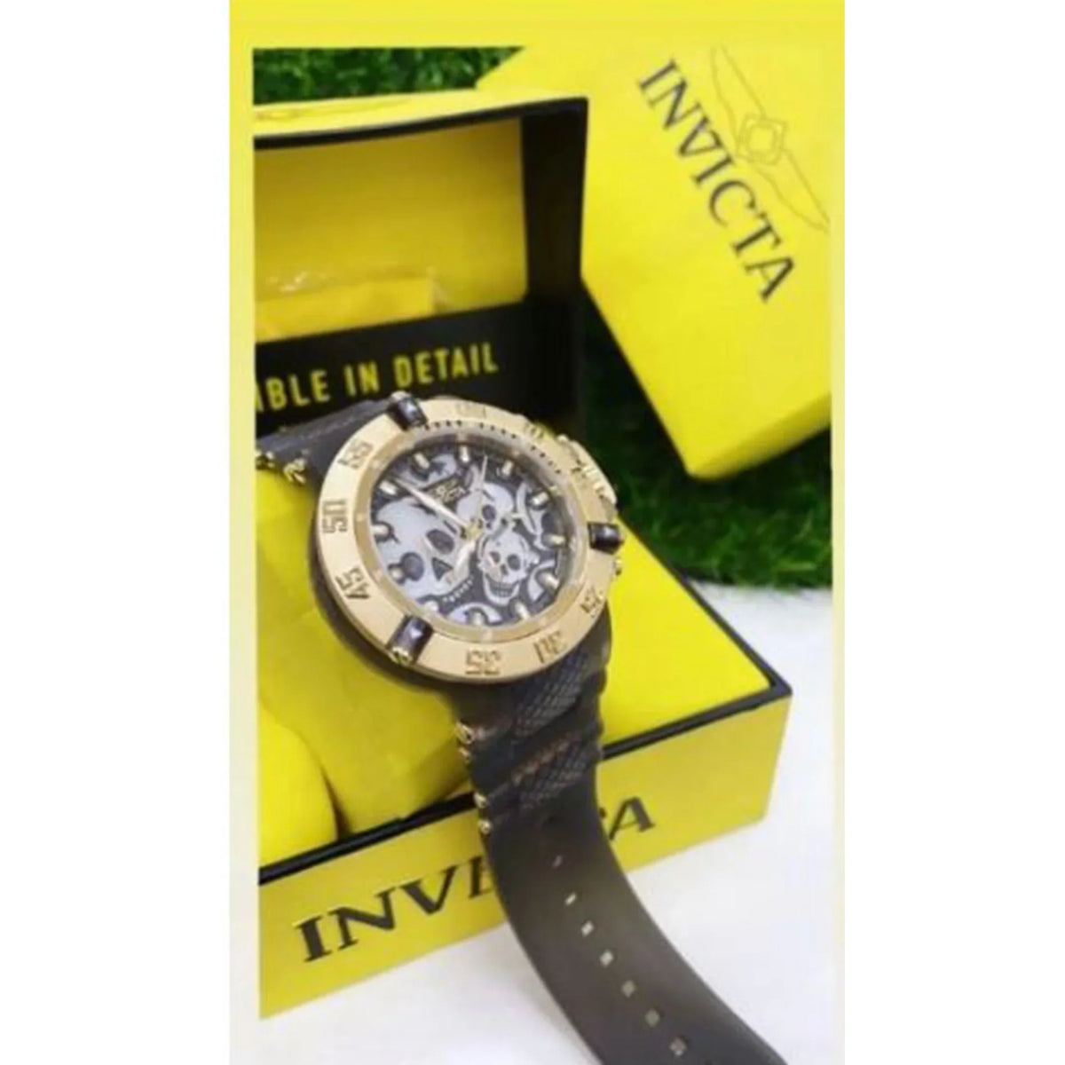 Invicta Subaqua Chronograph Quartz Black Dial Skull Men's Watch 37327