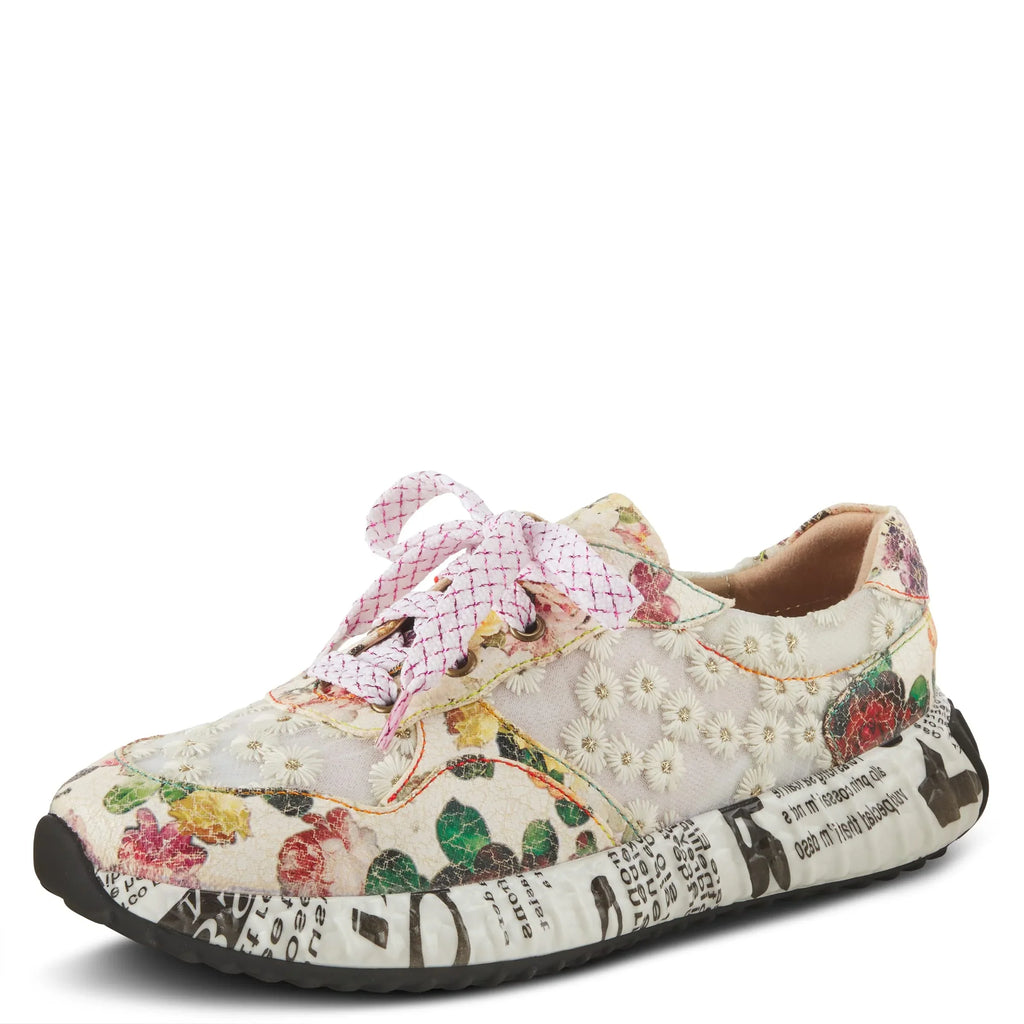 Spring Step L'Artiste Women's Daisymae Fashion Sneaker Beige Multi EU 38 / US 7.5-8