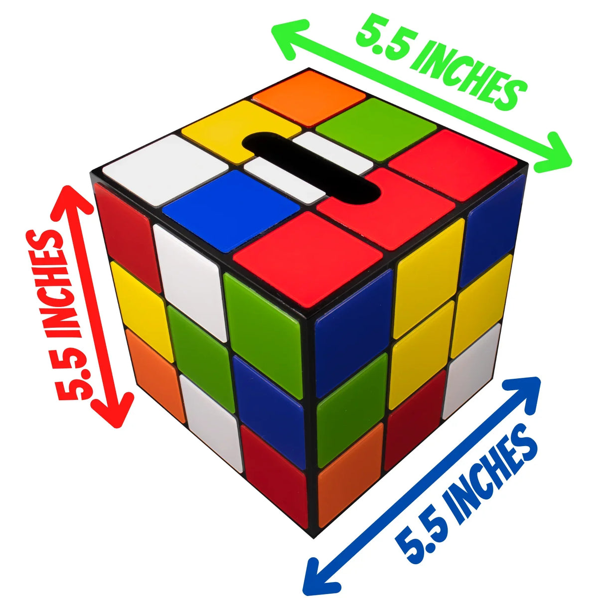 Magic Cube Tissue Box protector | Big Bang Theory Props & Decor | Easy Use with Magnetic Bottom Lid to Keep Tissues Secure