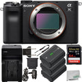 Alpha a7C Mirrorless Digital Camera (Body Only, Black) with Essential Accessory Bundle - Includes: SanDisk Extreme PRO 64GB Memory Card, 2x Seller Supplied Replacement FZ100 Batteries & More