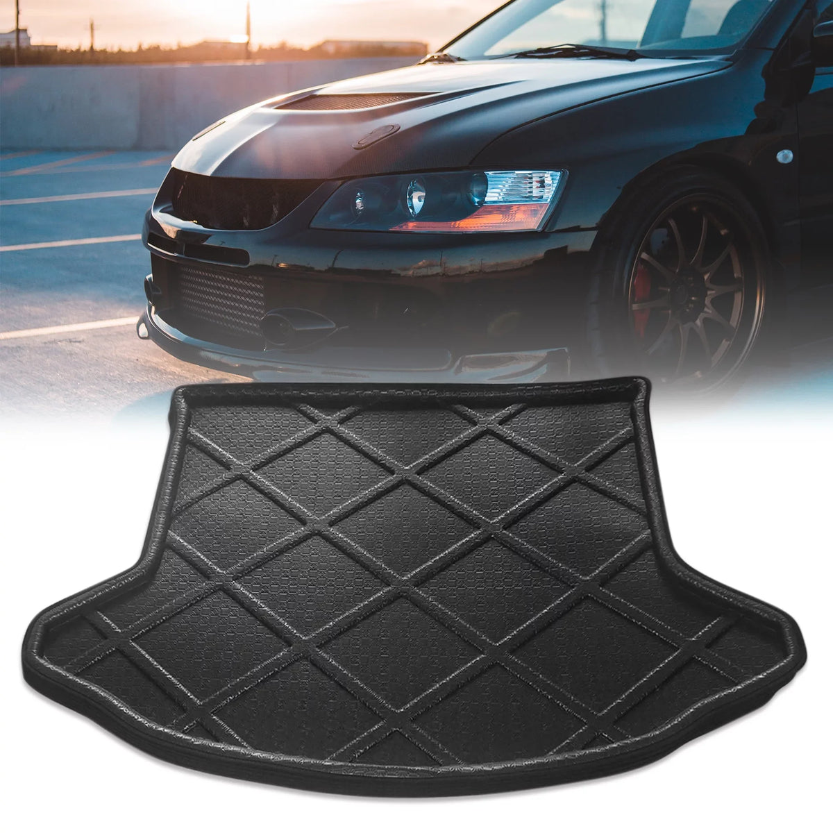 Unique Bargains Black Rear Trunk Tray Boot Liner Cargo Floor Mat protector for Mazda CX-5 2013-2016