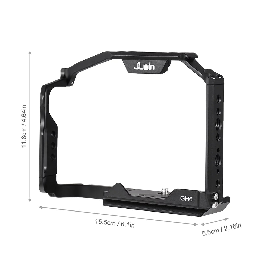 Dcenta  Camera Cage appropriate with  GH6 Aluminum Alloy Construction with Cold Shoe Mount and Extensive Threaded Holes