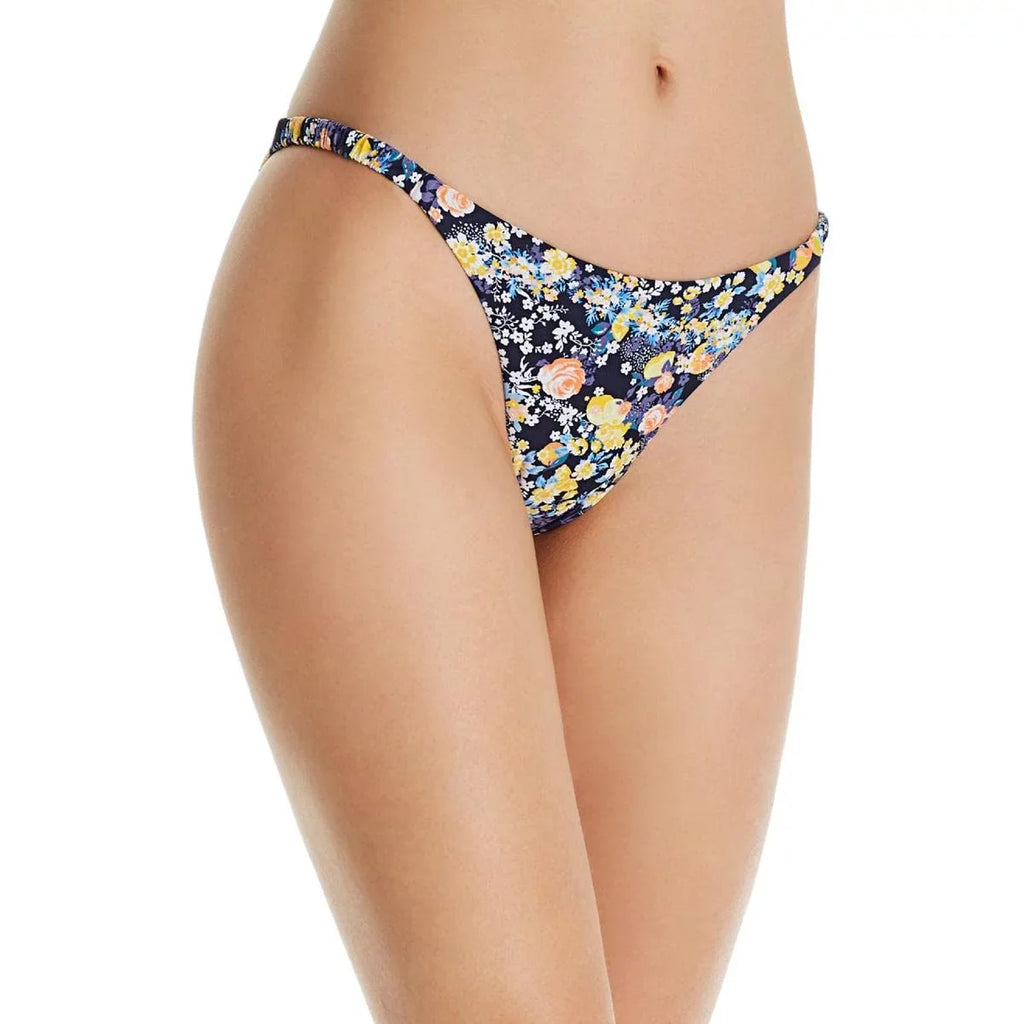 Red Carter Womens Florals High Leg Bikini Swim Bottom Navy M