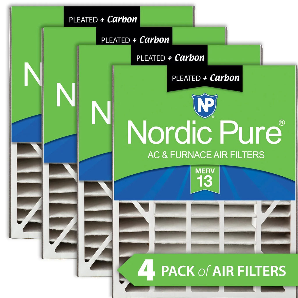 Air Bear 20x25x5 (4 7/8) AC Filter Replacement MERV 13 Plus Carbon 4 Pack