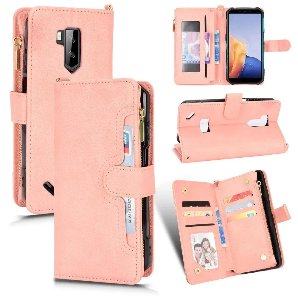 Case for Ulefone Armor X9 Magnetic PU Leather Flip Leather wrap Card Holder Zipper Wallet