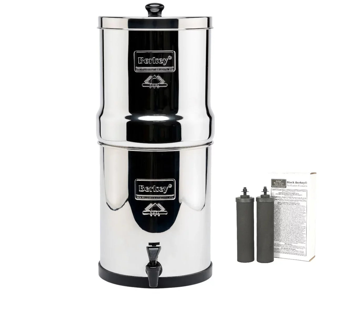 Big Berkey liquid Filter 2 Black Carbon Filters - 2.25 Gallons