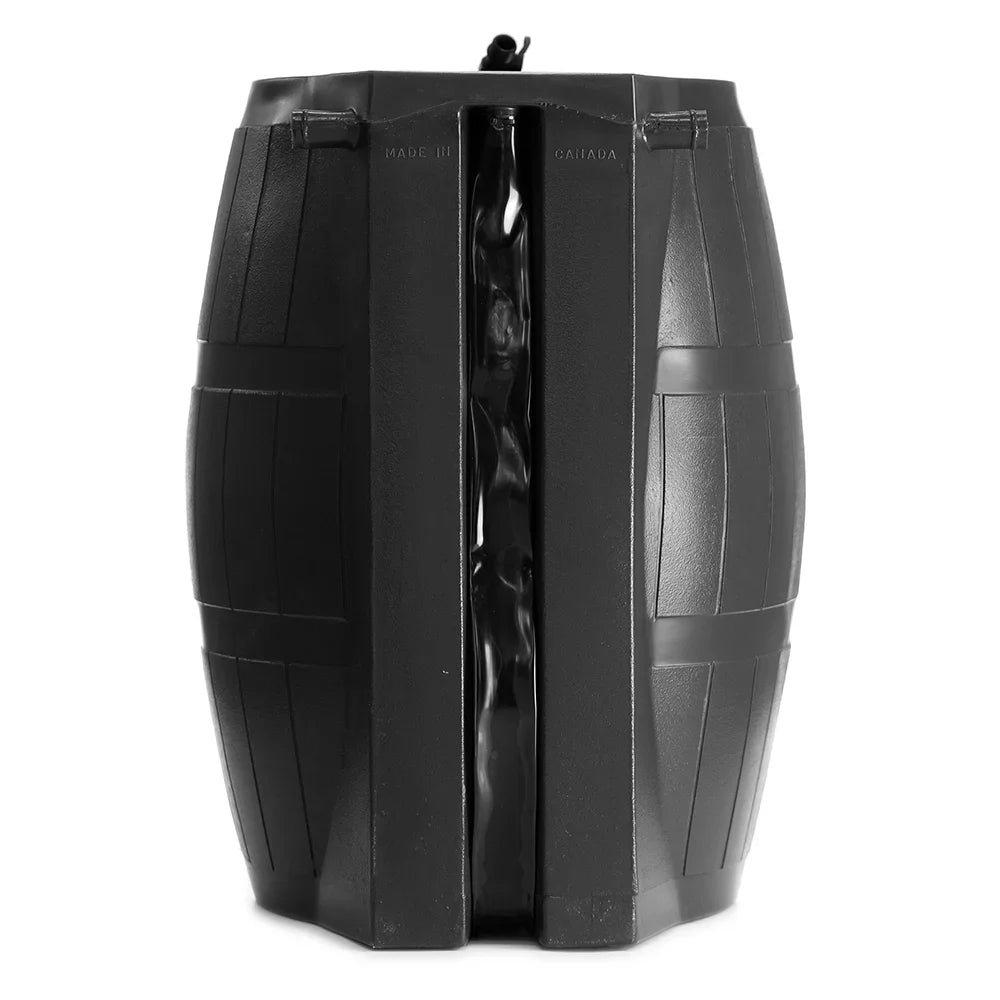 FCMP Outdoor 50-Gallon BPA Free Home Rain moisture Barrel, Black (2 Pack)