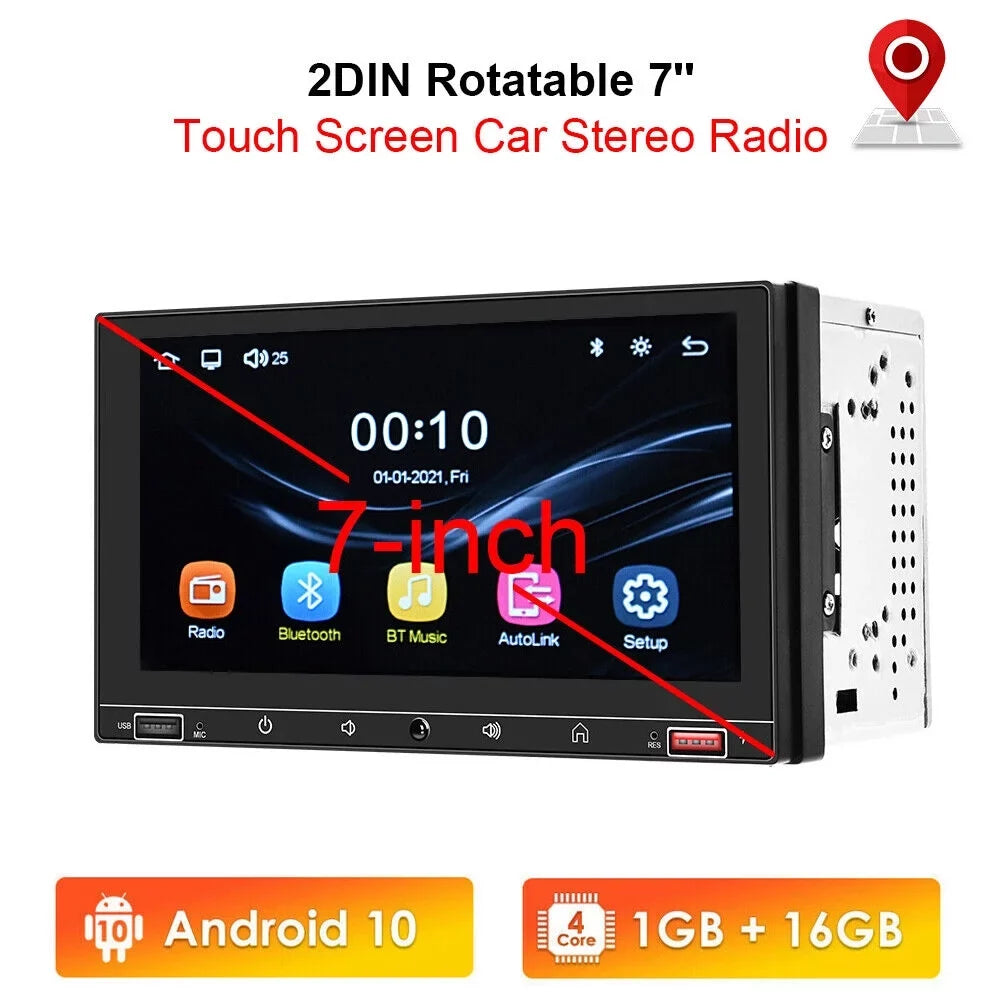 JLLOM  7" HD Screen  Carplay & Android Auto MP5 Player Wired Mirror Link Bluetooth AUX Fast Charge - Car Stereo System