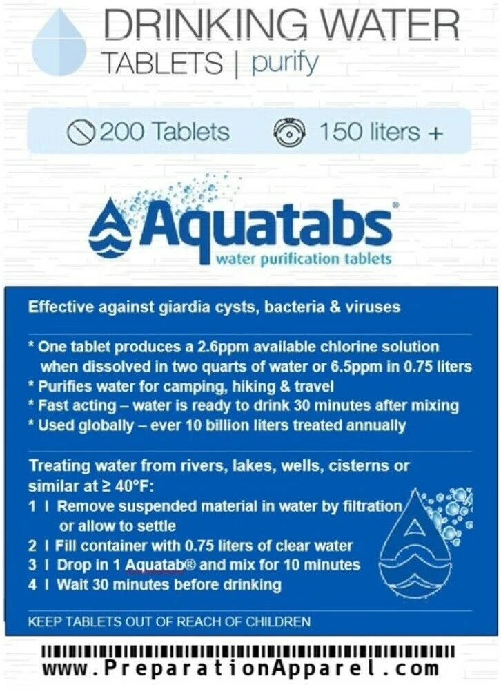 Aquatabs aqua Purification Tablets 200-Tablet Package