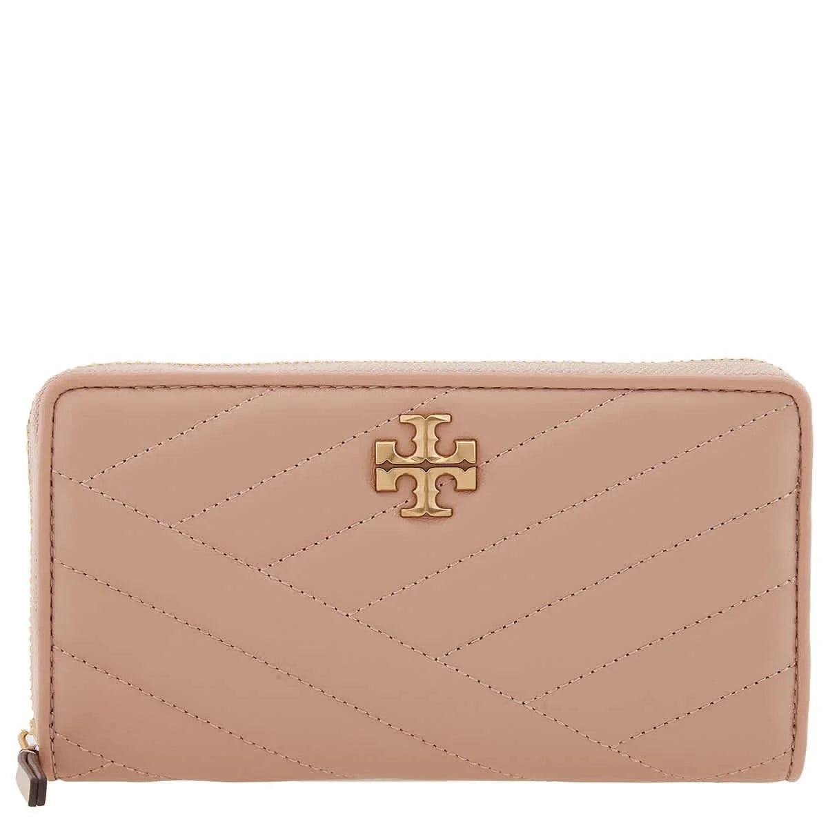 Tory Burch Devon Sand Kira Chevron Zip Continental Wallet