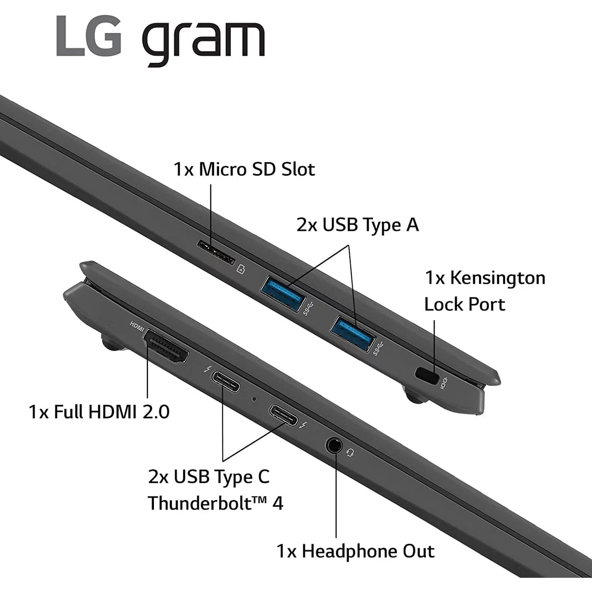 Gram 14Z90Q 14" Lightweight Laptop,  i7-1260P, 16GB RAM/512GB SSD, Black 14 in