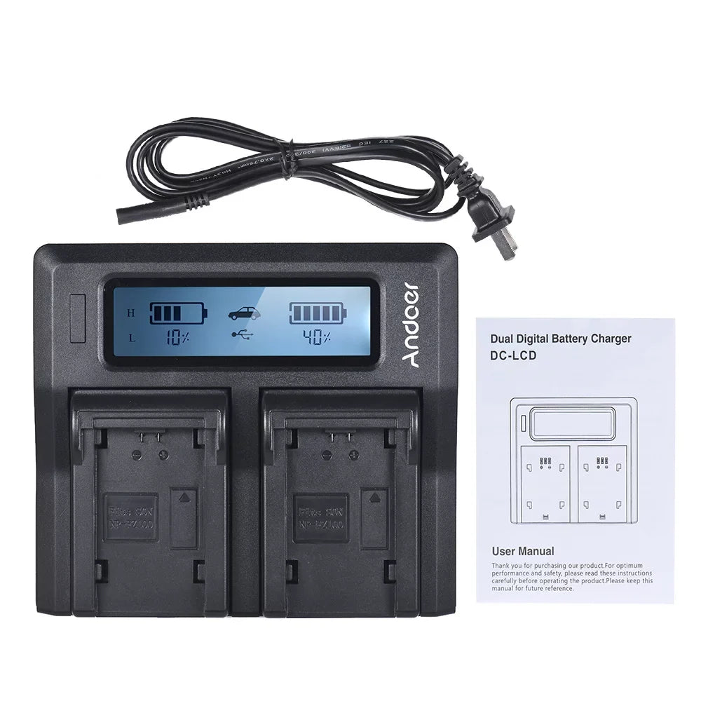 Suzicca NP-FZ100 Dual Channel LCD Battery Replacement for  A7III A9 A7RIII A7SIII