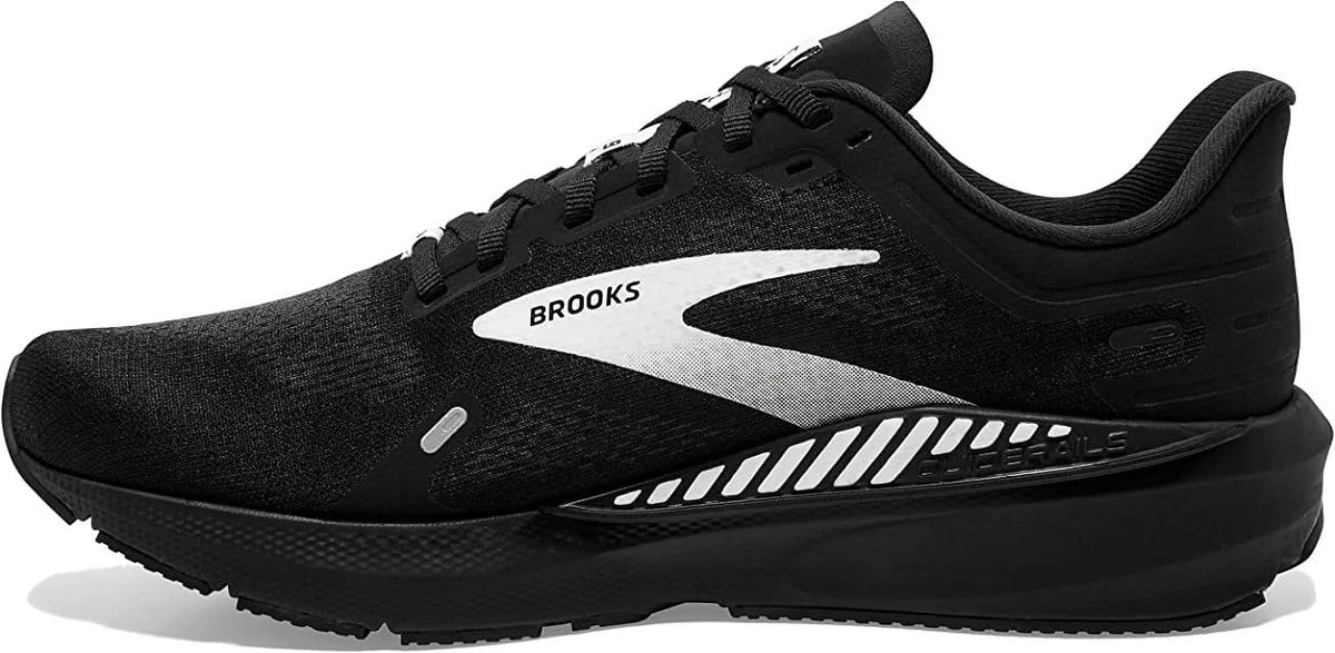 Brooks Men's Launch GTS 9 Support Speed Running Shoes Black White Wide (9.5)