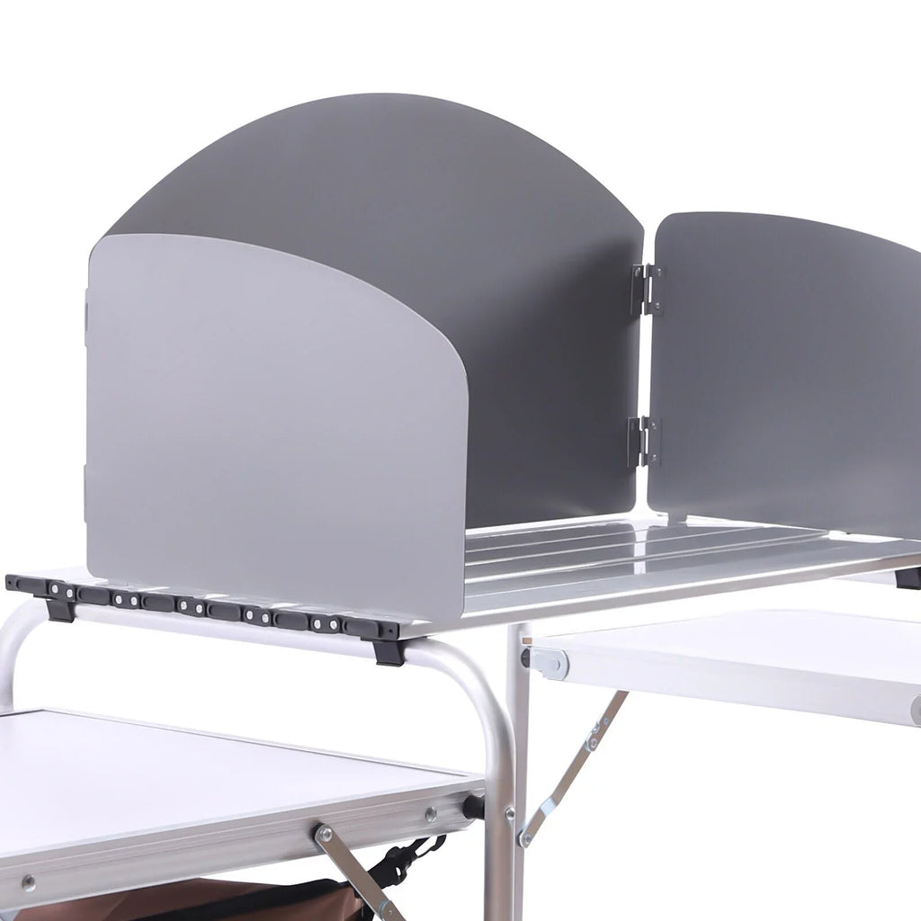 Folding Camping Station Portable Barbecue Table Rack+Brown Fabric protector