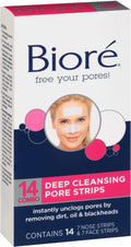 Biore Combo Pack Deep Cleansing Pore Strips Face/Nose 14 ea (Pack of 3)